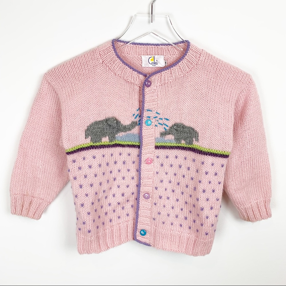 Celis Paris | Girls Vintage Alpaca Knit Cardigan Sweater